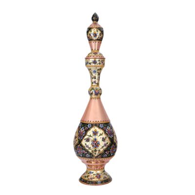 Decorative Copper Bottle Handcrafted & Hammered with Hand Painted Design