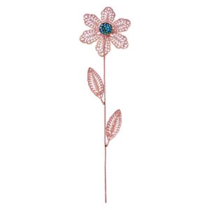 Decorative Copper Flower with Turquoise Inlay – Handcrafted Floral Art Design for Home Decor