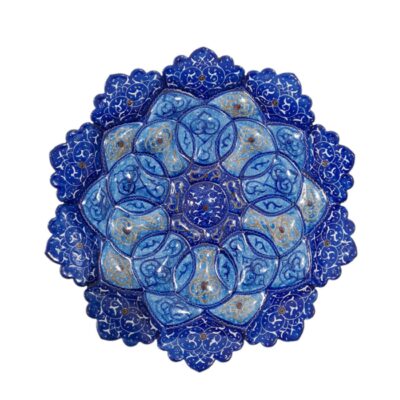 Hand-Painted Persian Minakari Copper Decorative Display Plate, Traditional Iranian Enamelwork