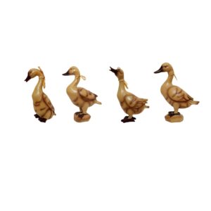 Set of 4 Decorative Duck Figurines – Waterfowl Art Decor