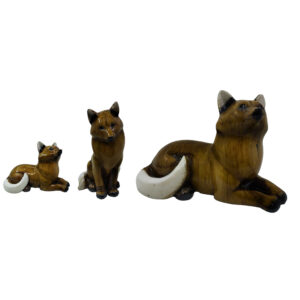 Set of 3 Decorative Fox Figurines – Charming Wildlife Decor