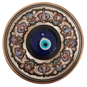 Decorative Copper Wall Plate Hand-Painted Persian Minakari Enamel Technique
