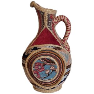 Decorative Pottery Pitcher Handmade with Traditional kilim & Carpet Design
