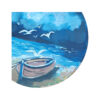 Decorative Pottery Wall Plate Hand-Painted Boat on The Beach Design