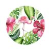 Decorative Pottery Wall Plate Hand-Painted with Flamingo Design
