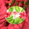 Decorative Pottery Wall Plate Hand-Painted with Flamingo Design