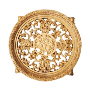 Decorative Tray with Polyresin Floral Traditional Design