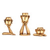 Set of Three Decorative Sculptural Vases, Featuring a Human Face Design for a Bold Modern Artistic Statement