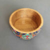 Decorative Wooden Bowl Artistic with Printed Persian Floral Design