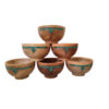 Decorative Wooden Bowl with Turquoise Inlay Artistic Handcrafted