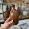 Decorative Bud Vase, Handcrafted from Natural Solid Wood in a Rich Dark Brown Finish for a Warm Ambiance