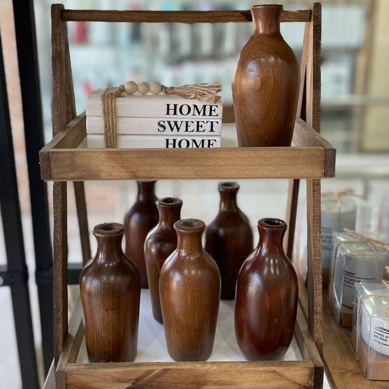 Decorative Bud Vase, Handcrafted from Natural Solid Wood in a Rich Dark Brown Finish for a Warm Ambiance