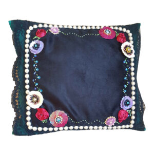 Embroidered Cushion Cover – Handcrafted Crochet Jewelry Design