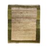 Genuine Handwoven Persian Minimalist Gabbeh Rug - Bordered Cream Wool