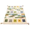 Handwoven Persian Kheshti Gabbeh Rug - Geometric Cream Wool