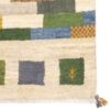 Handwoven Persian Kheshti Gabbeh Rug - Geometric Cream Wool