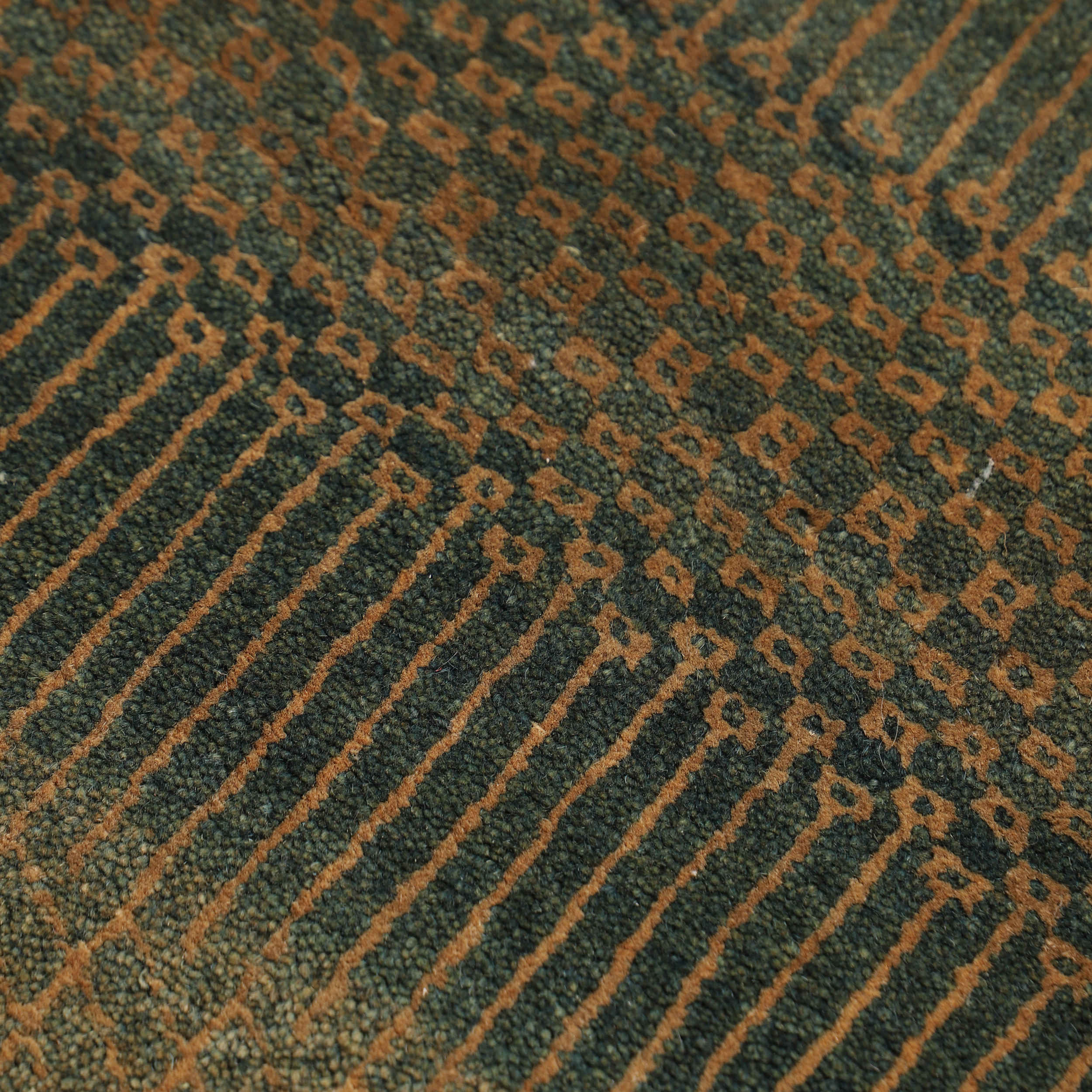 Handwoven Persian Striped Gabbeh Rug in Sage Green – Wool