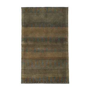 Handwoven Persian Striped Gabbeh Rug in Sage Green – Wool