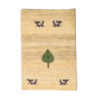 Authentic Handwoven Persian Tree of Life Gabbeh Rug - Cream Wool