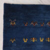 Handwoven Persian Minimalist Gabbeh Rug - Solid Navy Blue Wool