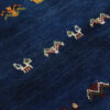 Handwoven Persian Minimalist Gabbeh Rug - Solid Navy Blue Wool