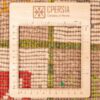 Handwoven Persian Geometric Gabbeh Rug - Checkered Cream Wool