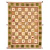 Handwoven Persian Geometric Gabbeh Rug - Checkered Cream Wool