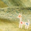 Handwoven Persian Minimalist Gabbeh Rug with Animal Motifs - Green Wool
