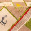 Handwoven Persian Geometric Gabbeh Rug - Checkered Cream Wool