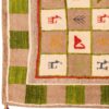 Handwoven Persian Geometric Gabbeh Rug - Checkered Cream Wool