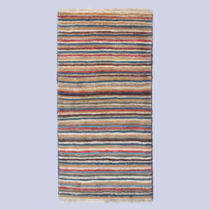 Genuine Handwoven Persian Striped Gabbeh Rug in Cream – Wool
