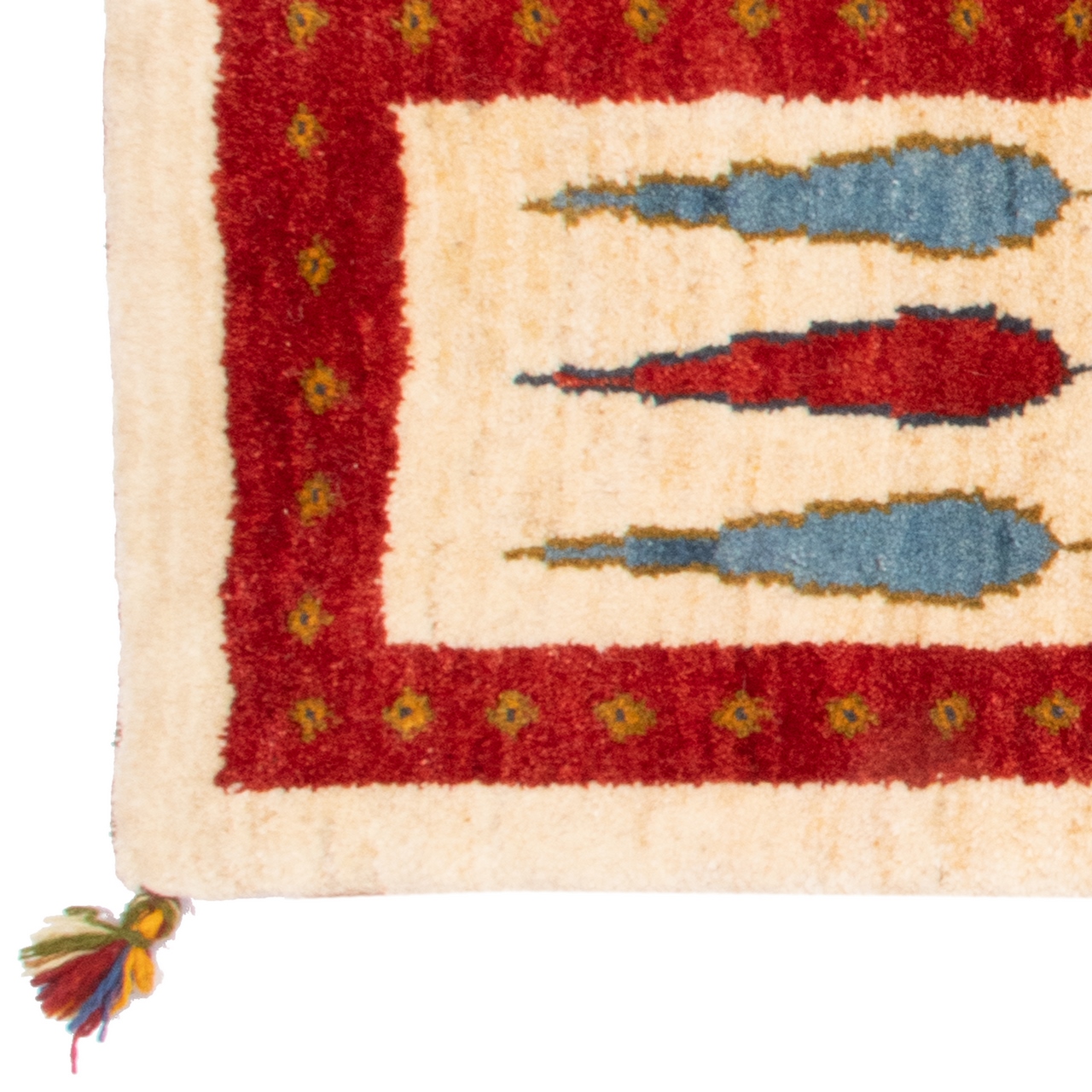 Handwoven Persian Tree of Life Gabbeh Runner Rug – Red Wool