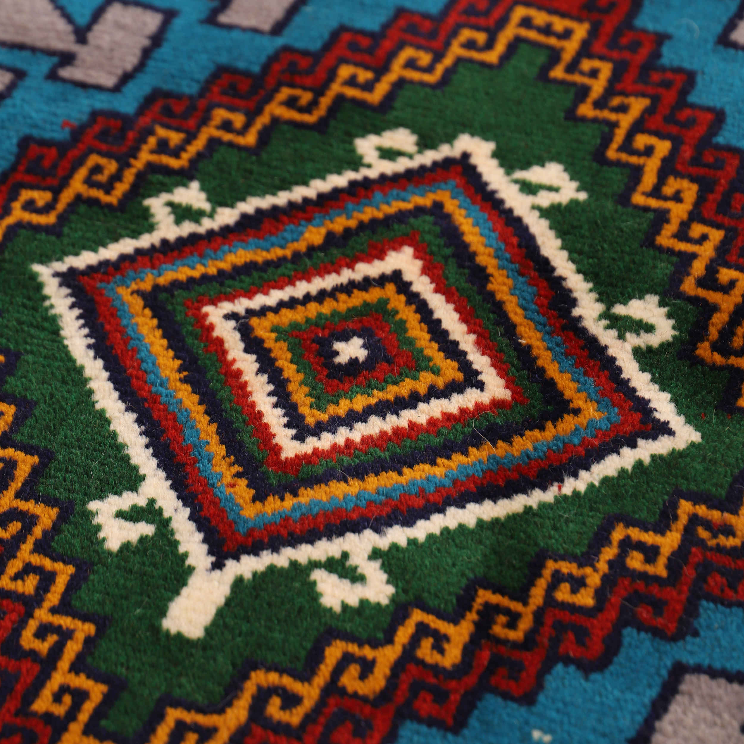 Hand-Knotted Persian Khorasan Tribal Rug (Geometric Diamond Pattern) – Brown Wool