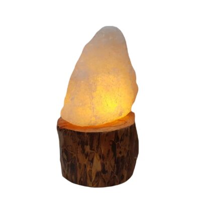 Persian Salt Lamp with Wooden Base for Home Décor
