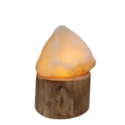 Persian Salt Lamp with Maple Wooden Base for Bedroom and Living Room