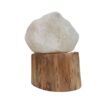 Persian Glow Salt Lamp - Handmade with Maple Wooden Base & Artistic Design