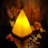 Persian Glow Salt Lamp - Handmade with Wooden Base & Pyramid Design