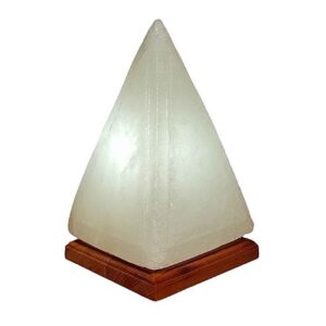 Persian Glow Salt Lamp – Handmade with Wooden Base & Pyramid Design