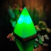 Persian Glow Salt Lamp - Handmade with Wooden Base & Pyramid Design