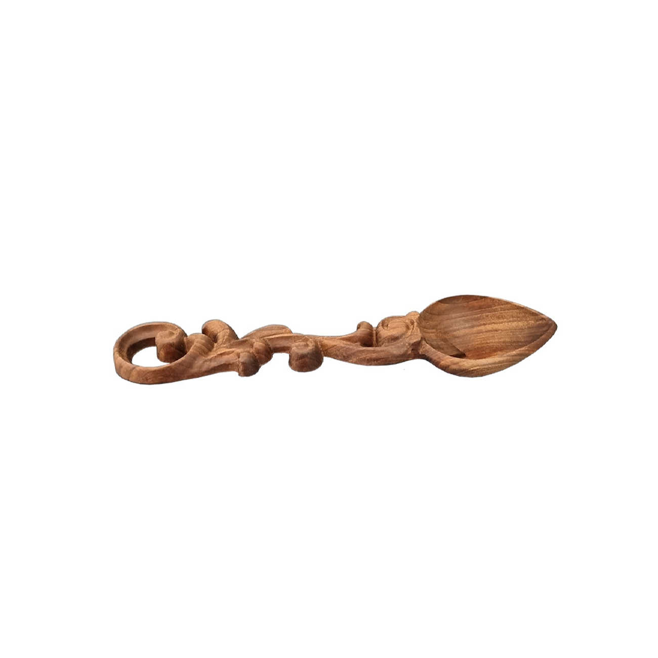 Handmade Wood Nut Serving Spoon – Rustic Carved Design
