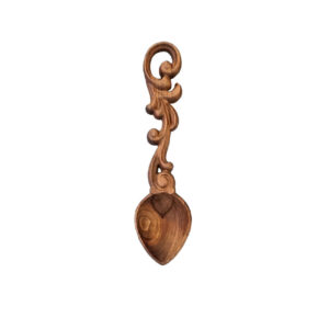 Handmade Wood Nut Serving Spoon – Rustic Carved Design