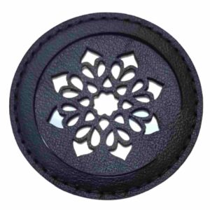 Handmade Leather Pocket Mirror – Black Eslimi Persian Design