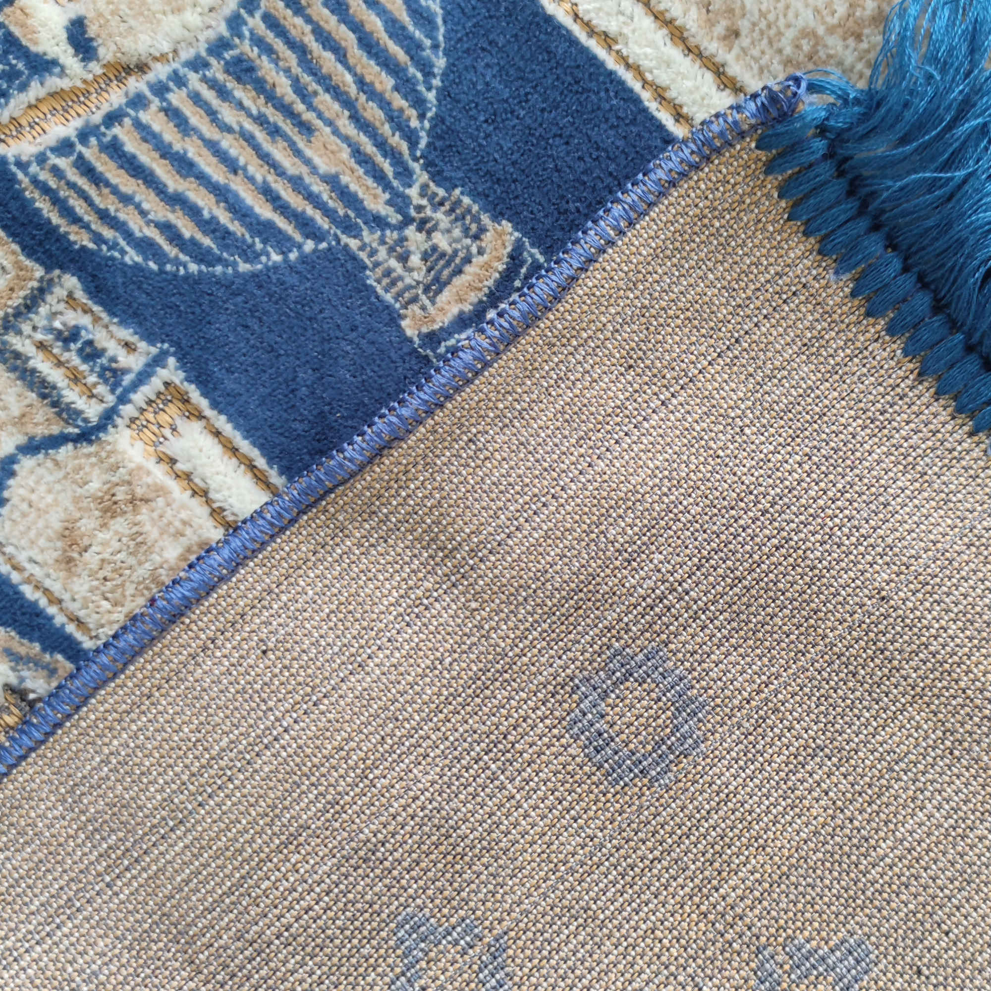 Islamic Padded Prayer Rug Janamaz Sajadah Gonbad Blue