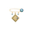Islamic Safety Pin Brooch for Kids in Wan Yakad Verse & Evil Eye Design