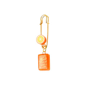 Islamic Safety Pin Brooch for Newborn in Fantasy Orange Design