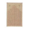 Islamic Velvet Thin Prayer Mat Sajadah Janamaz Traditional Eslimi Design Cream