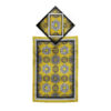 Islamic Velvet Thin Prayer Mat Sajadah Traditional Eslimi Design Yellow