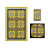 Islamic Velvet Thin Prayer Mat Sajadah Traditional Eslimi Design Yellow