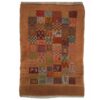 Genuine Handwoven Persian Geometric Gabbeh Rug - Checkered Brown Wool