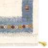 Authentic Handwoven Persian Minimalist Gabbeh Rug - Bordered White Wool
